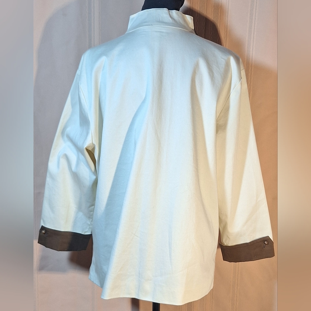 MULTIPLES Cream and Brown Floral Blazer - Picture 4 of 9